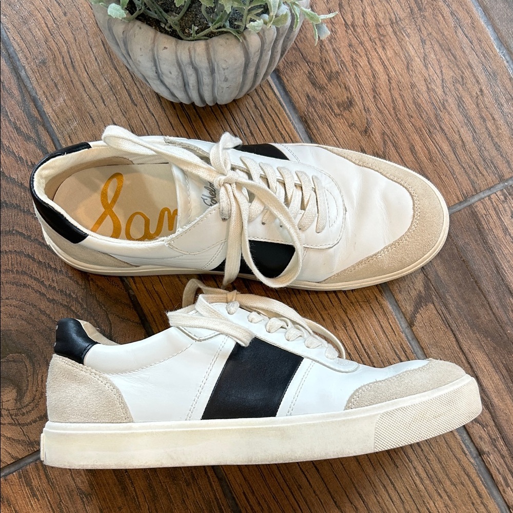 Sam Edelman / “Enna” Colorblock Low Profile Striped Sneakers